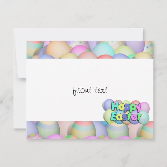 Convite Ovos de Páscoa coloridos - Felz pascoa (Frente)