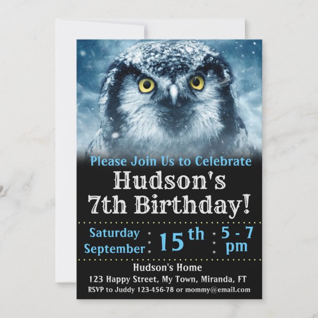 Convite Owl Birthday (Frente)