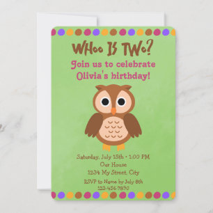 Convite Owl Birthday
