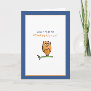 Convite Owl Love Be My Madrinha de casamento Card