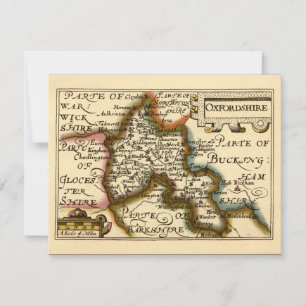 Convite Oxfordshire County Map, Inglaterra