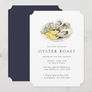 Convite Oyster Roast Elegant Simple Seafood Party