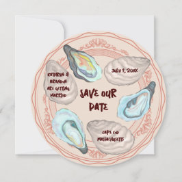 Convite Oyster Roast Plate Wedding Save the Date