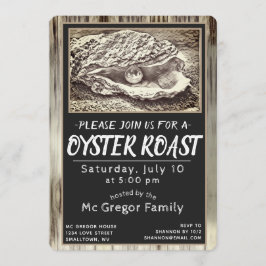Convite Oyster Roast Preto e Branco Para Todos os Fins