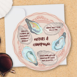 Convite Oysters and Champagne Wedding Engagement Party