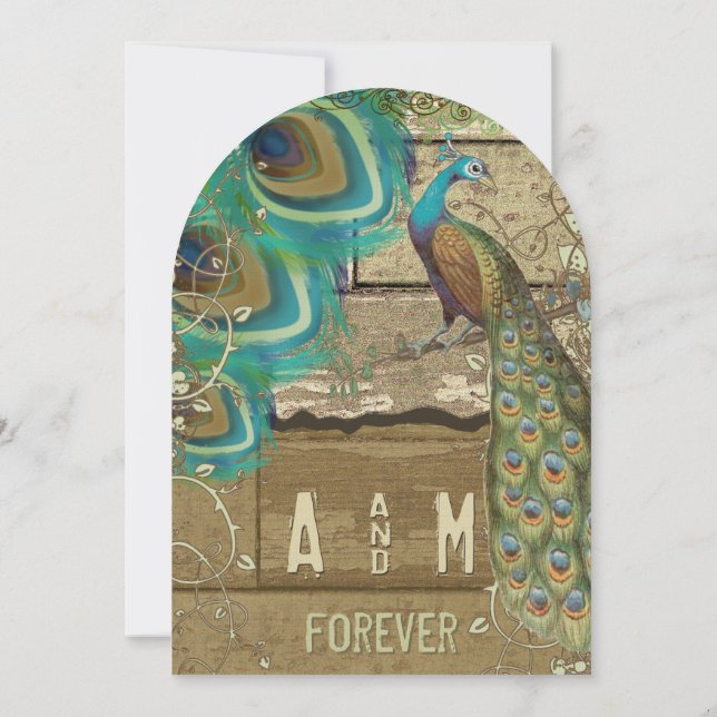 Convite Paço De Peacock, Vintage, Vintage (Verso)