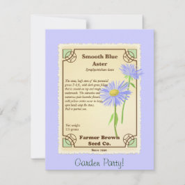 Convite Pacote azul da semente do áster