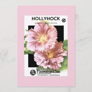 Convite Pacote cor-de-rosa da semente do Hollyhock do