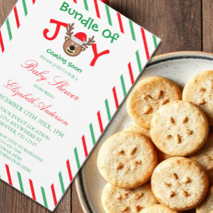 Convite Pacote De Alegria Chá de fraldas De Natal