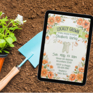 Convite Pacote de Flores Localmente Cultivadas Baby Shower