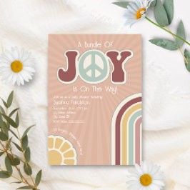 Convite Pacote de Joy Muted Rainbow Peace Sign Chá de fral