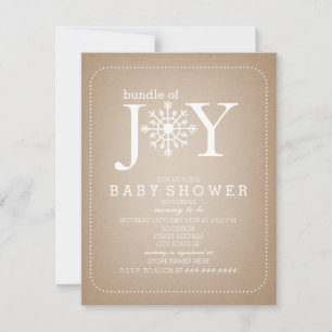 Convite Pacote De Joy Snowflake Chá de fraldas - Cartolina