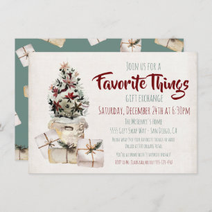 Convite Pacotes de papel castanho para troca de presentes