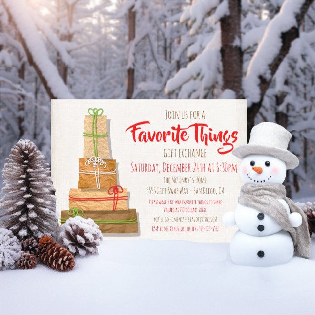 Convite Pacotes de papel castanho para troca de presentes  (Criador carregado)