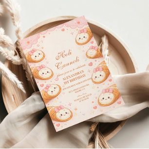Convite Padaria Doce Cannoli Bow Aniversário de 1 Ano