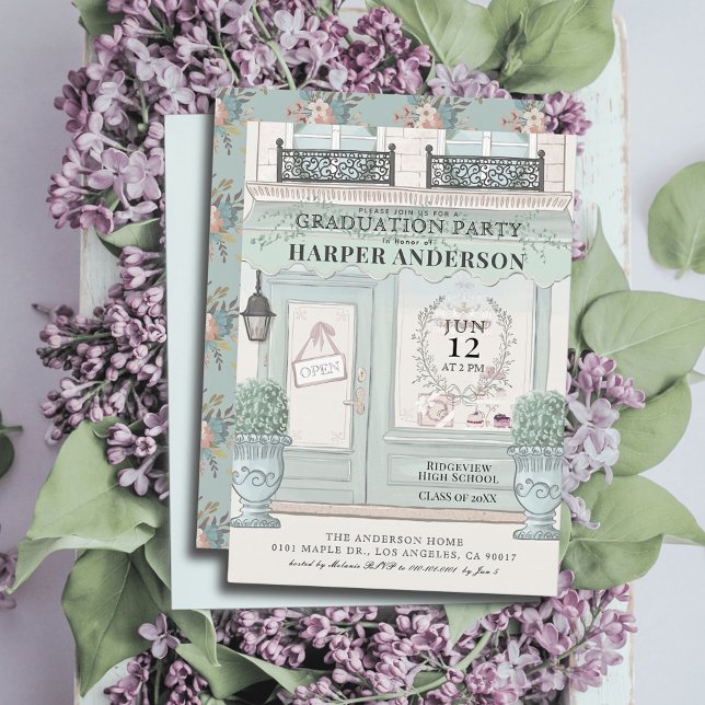 Convite Padaria Francesa Patisserie Paris Graduação Verde (Criador carregado)