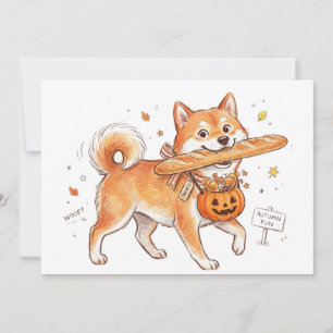 Convite Padaria Ladrão Shiba Inu - Cachorro Fofo carregand