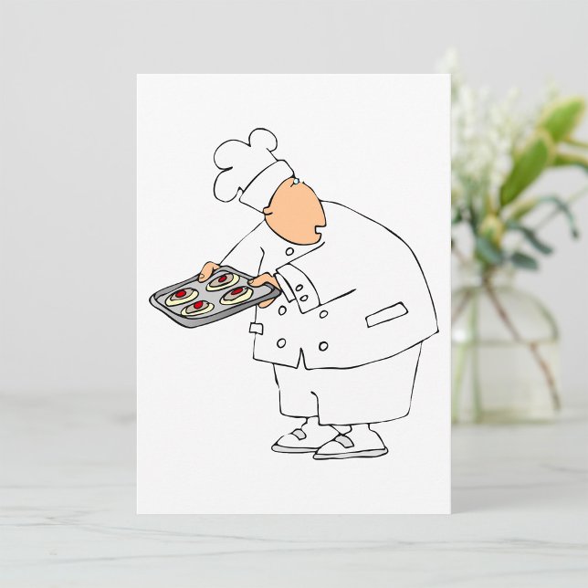 Convite Padeiro Chef de Desenho Animado Divertido com Band (Criador carregado)