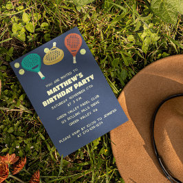 Convite Padel Tênis Themed Custom Party