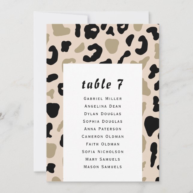 Convite Padrão bege cinza. Gráfico de assentos de convidad (Frente)