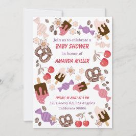 Convite Padrão branco dos tratamentos de Chá de fraldas do