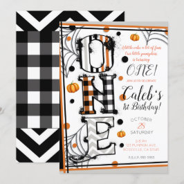 Convite Padrão Caprichoso de Halloween Mesclado 1º Anivers