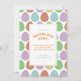 Convite Padrão Colorido de Ovos de Páscoa