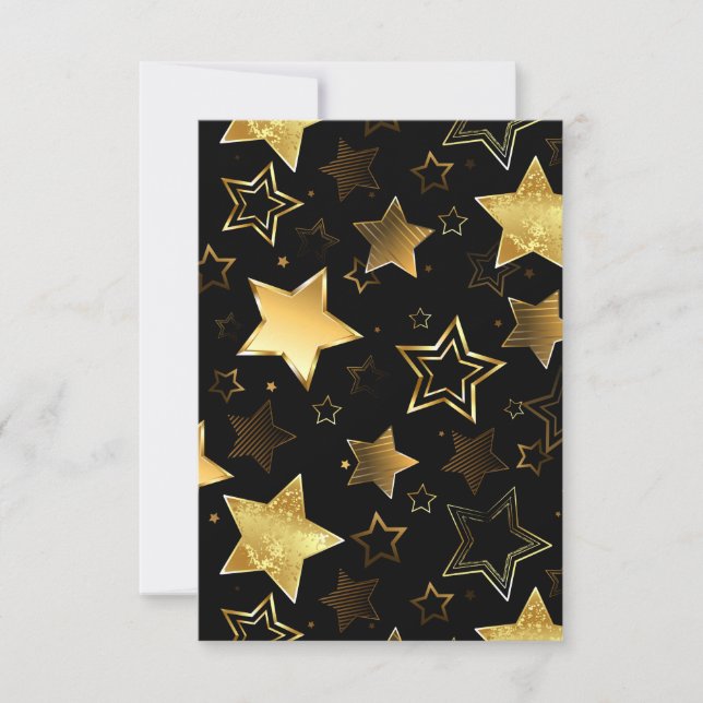 Convite Padrão contínuo com Estrelas Douradas (Frente)