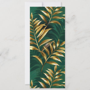 Convite Padrão contínuo com samambaias douradas