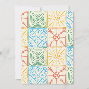Convite Padrão contínuo de azulejo colorido estilo Amalfi