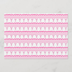 Convite Padrão contínuo de laço rosa pastel - Estética fof