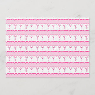 Convite Padrão contínuo de laço rosa pastel - Estética fof