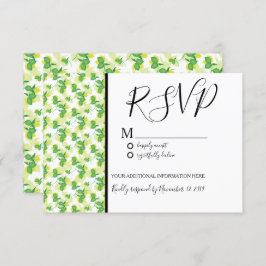 Convite Padrão contínuo de limão lima silo fresco casament