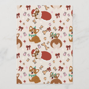 Convite Padrão contínuo de Natal fofo do Corgi