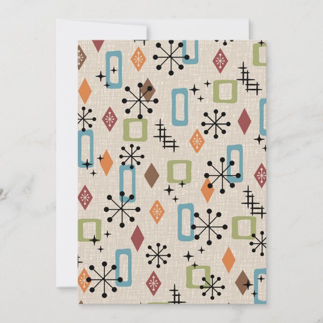 Convite Padrão de Abstrato Atômica Moderno do Meio século  (Frente)