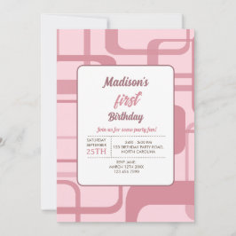 Convite Padrão de Abstrato retrorreflector rosa