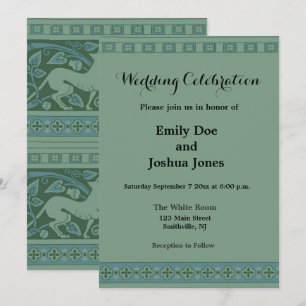 Convite Padrão de Animal de Estimação Art Deco Nouveau Cão