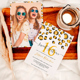 Convite Padrão de aquarela do leopardo selvagem moderno Sw