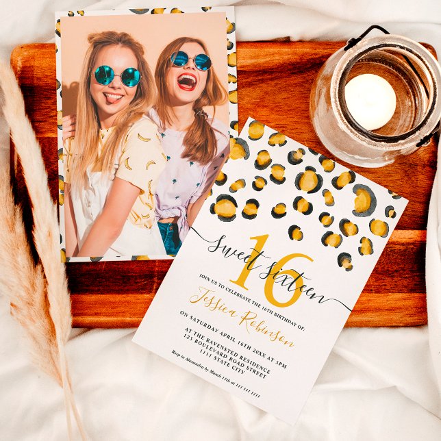 Convite Padrão de aquarela do leopardo selvagem moderno Sw (Criador carregado)