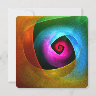 Convite Padrão de Arte Abstrata Moderna Laranja Azul Rosa 
