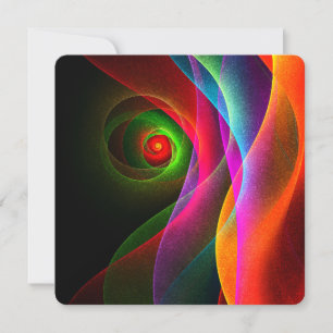 Convite Padrão de Arte Abstrata Moderna Vermelho Verde Lar