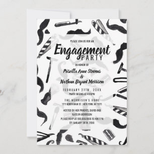 Convite Padrão de Barreira de Aquarela do Derrame de Barr