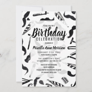 Convite Padrão de Barreira de Aquarela do Derrame de Barr