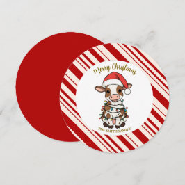 Convite Padrão de boi bezerro OX simples moderno feliz nat