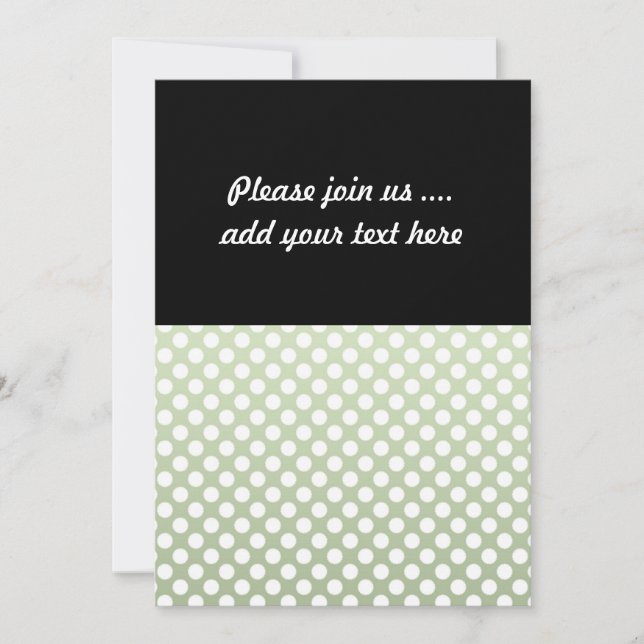 Convite Padrão de Bolinhas Verde e Branco da cinza (Frente)