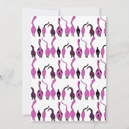 Convite Padrão de Bumbuns de Gato Roxo