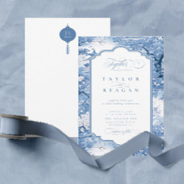 Convite Padrão de Chinoiserie inspirado na porcelana ID109