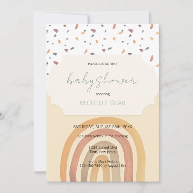 Convite Padrão de Cores do Arco-Íris do outono (Frente)