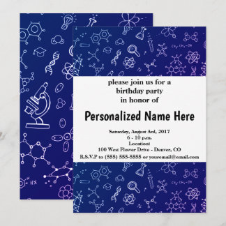 Convite Padrão de desenho de ciência/química