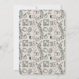 Convite Padrão de Desenho para Papai Moderno Millennial Di